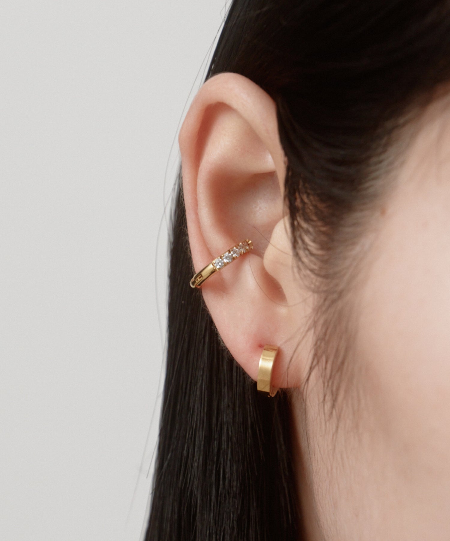 CZ Open Hoop Ear Cuff［Stainless］ | 大人の毎日使えるイヤーカフ