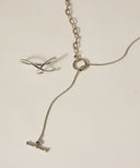 Cross Line Ear Cuff & Mix Long Chain Necklace