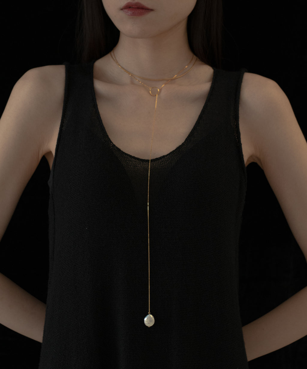 Baroque Pearl Lariat Necklace［Silver925］ - novice