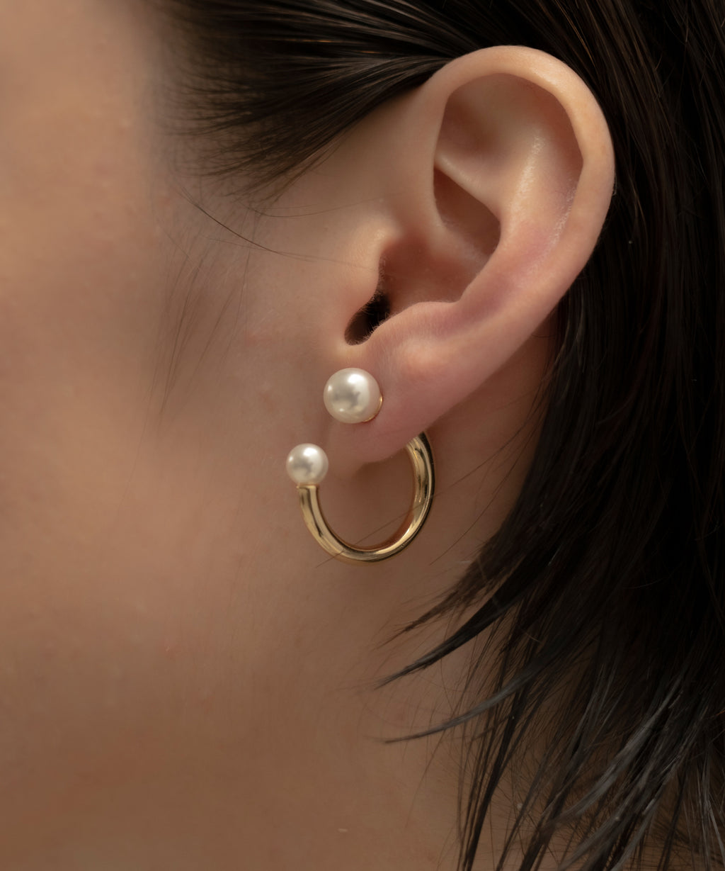 Double Pearl Hoop Pierce