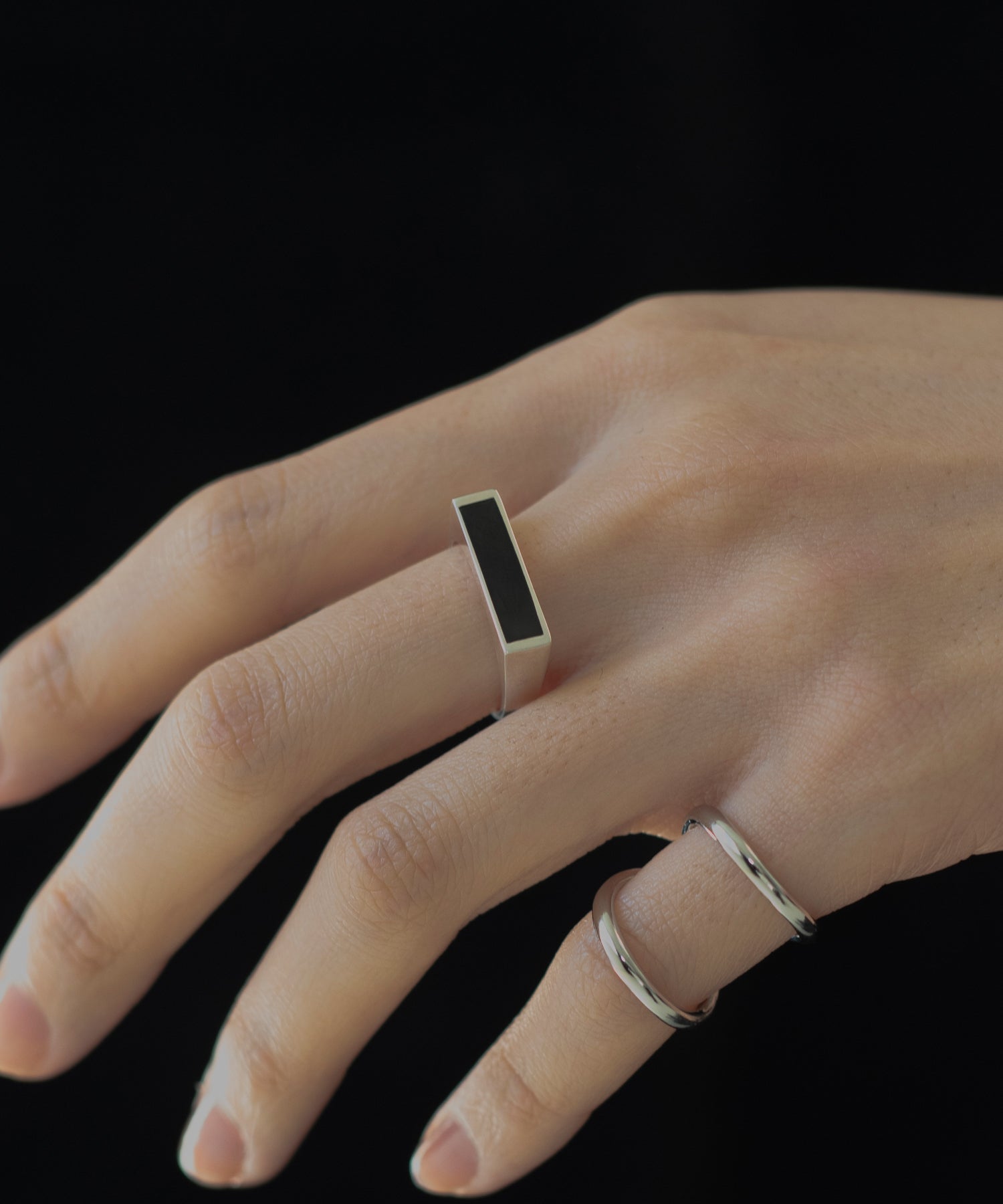 Rectangle Stone Motif Ring［Silver925］ | 大人の毎日使えるリング
