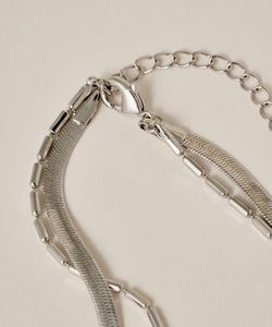 Bar & Snake Double Chain Bracelet