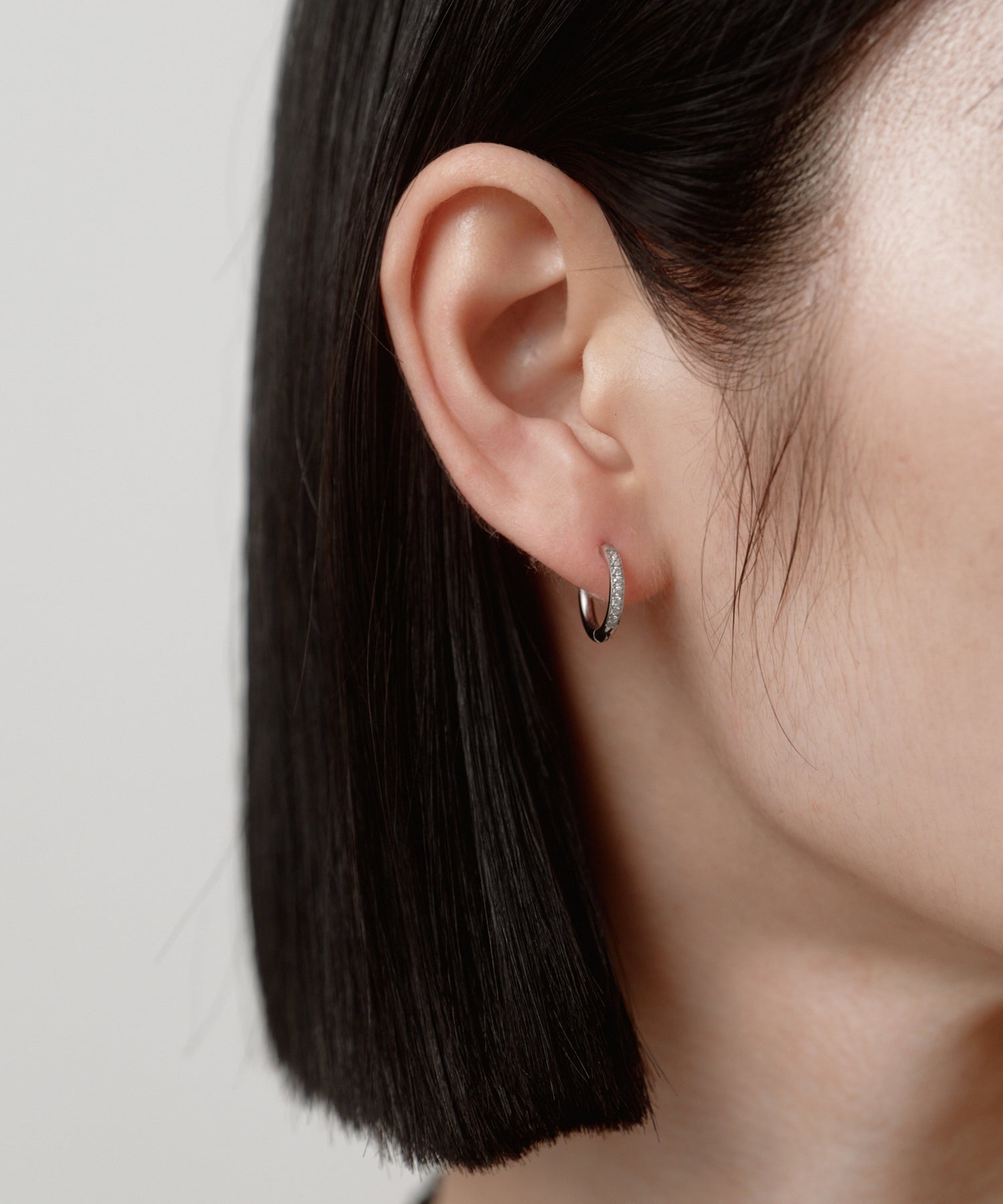 CZ Hinged Hoop Pierce［Stainless］ | 大人の毎日使えるピアス通販