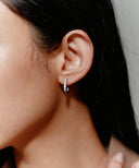 CZ Hinged Square Hoop Pierce［Stainless］