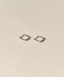 CZ Hinged Square Hoop Pierce［Stainless］