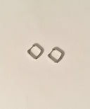 CZ Hinged Square Hoop Pierce［Stainless］