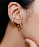 CZ Hinged Square Hoop Pierce［Stainless］