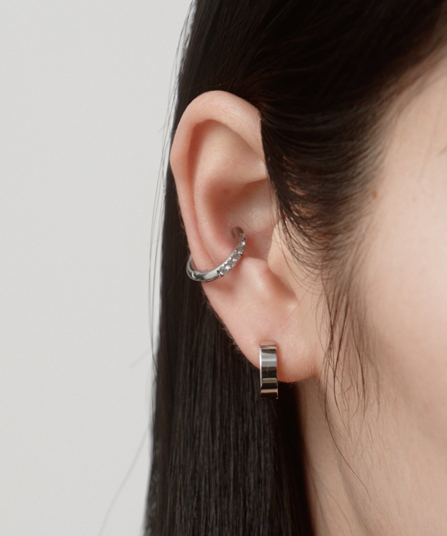CZ Open Hoop Ear Cuff［Stainless］ | 大人の毎日使えるイヤーカフ