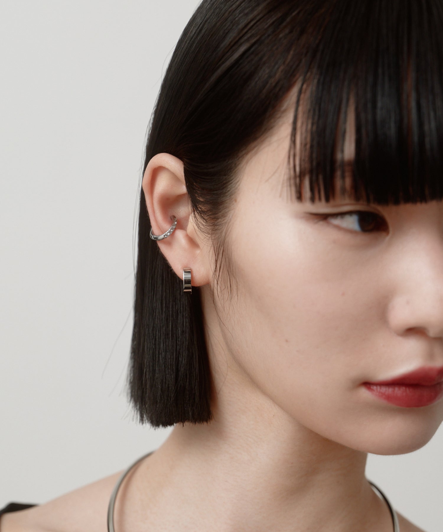 CZ Open Hoop Ear Cuff［Stainless］ | 大人の毎日使えるイヤーカフ