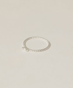 Clear Stone Motif Rope Ring[Silver925]