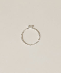 Clear Stone Motif Rope Ring[Silver925]