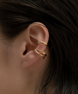 Cross Line Ear Cuff & Double Nuance Hoop Ear Cuff