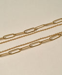 Dual Chain Pearl Necklace［Stainless］