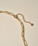 Dual Chain Pearl Necklace［Stainless］