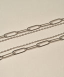 Dual Chain Pearl Necklace［Stainless］