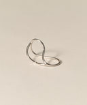 Flow Curve Double Finger Ring［Stainless］