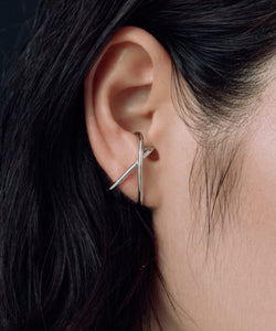 Lower Cross Line Ear Cuff