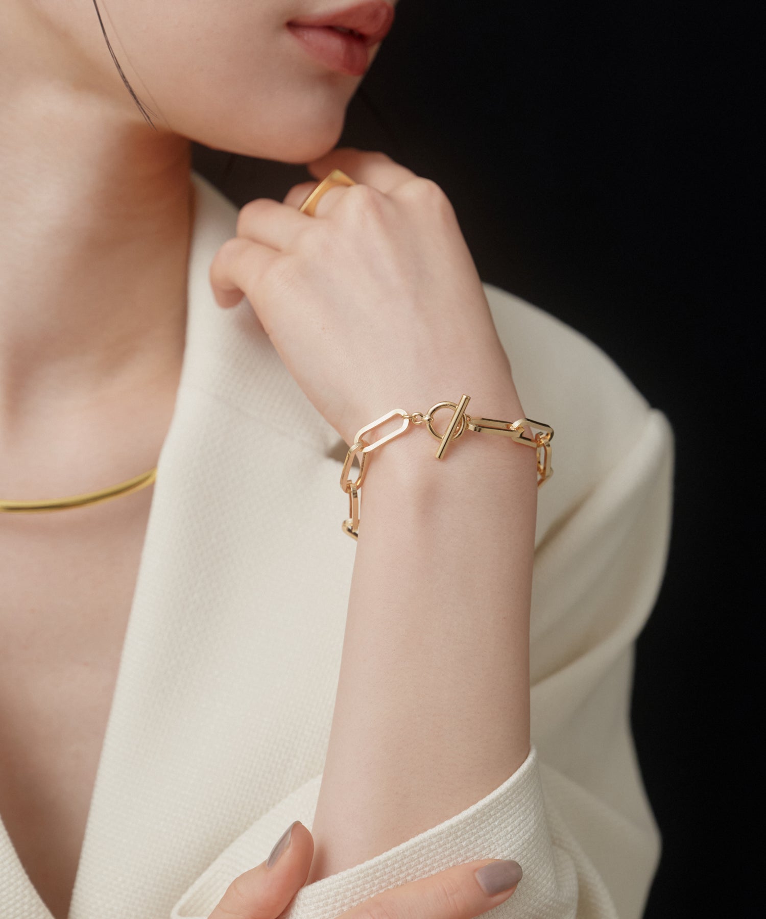 Mantel Oval Chain Bracelet［Stainless］ | 大人のブレスレット通販