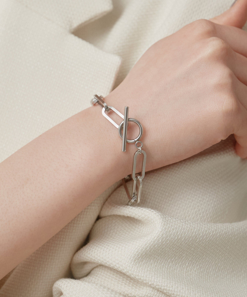 Mantel Oval Chain Bracelet［Stainless］ | 大人のブレスレット通販