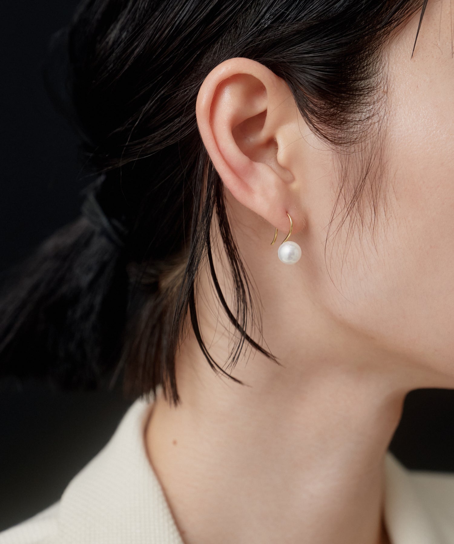Pearl Hook Pierce［Stainless］ | 大人のための毎日使えるピアス通販