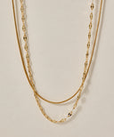 Petal & Round Chain Necklace［Stainless］