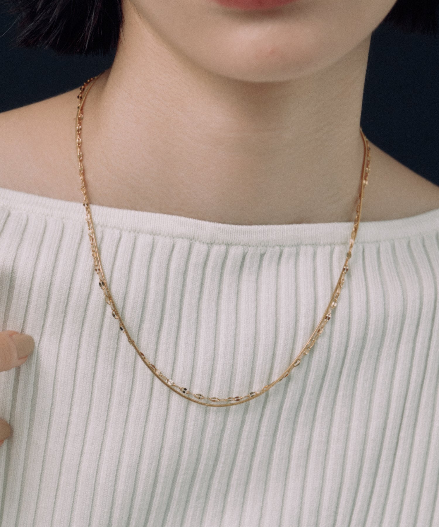Petal & Round Chain Necklace［Stainless］ | 大人のネックレス通販