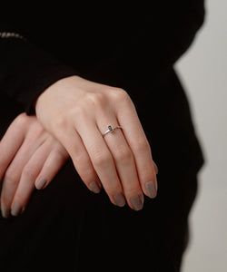 Rectangle Stone Motif Ring［Stainless］