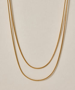 Round Chain Necklace 2 set［Stainless］