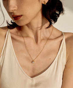 Single Stone Motif Necklace［Stainless］