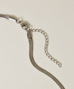 Snake Chain Necklace［Stainless］ &amp; Compact Oval Pierce