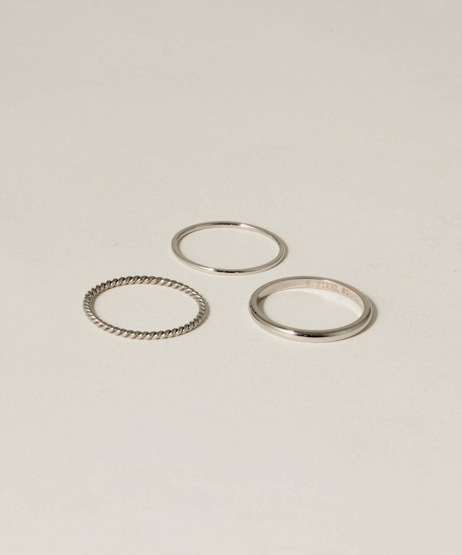 Twist Rope Ring 3set［Stainless］