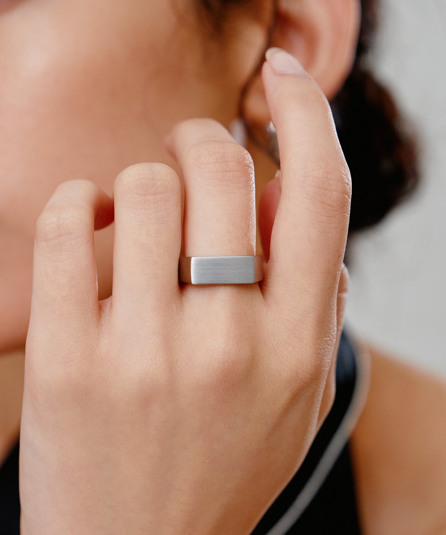 Vintage Rectangle Signet Ring［Stainless］ | 大人のメンズリング