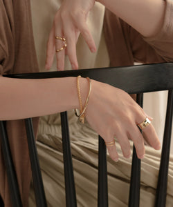 Narrow Chain Bracelet &amp; Plain Bangle