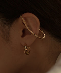 Large Helix Ear Cuff & Oval Earring