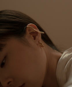 Large Helix Ear Cuff &amp; Oval Earring