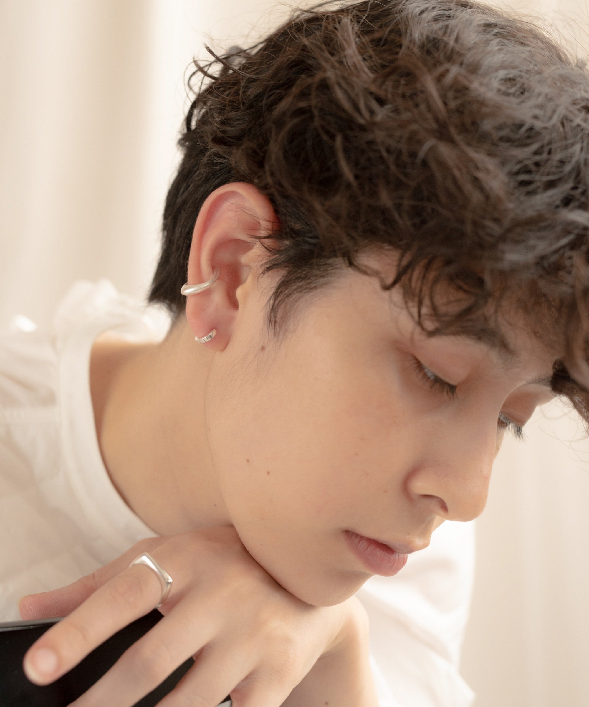 Mini Pendulum Ear Cuff & Volume Pierce | 大人の毎日使えるピアス