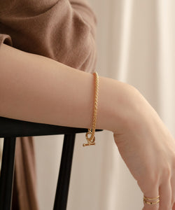 Narrow Chain Bracelet & Plain Bangle