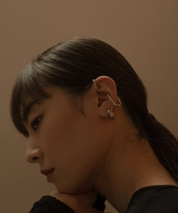 Large Helix Ear Cuff & Oval Earring