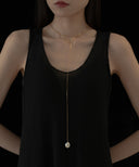 Baroque Pearl Lariat Necklace［Silver925］ 