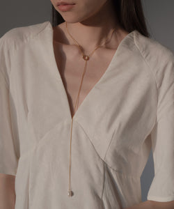 Baroque Pearl Lariat Necklace［Stainless］