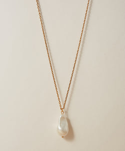 Drop Pearl Long Necklace［Stainless］ 
