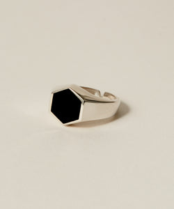 Hexagon Stone Motif Ring［Silver925］