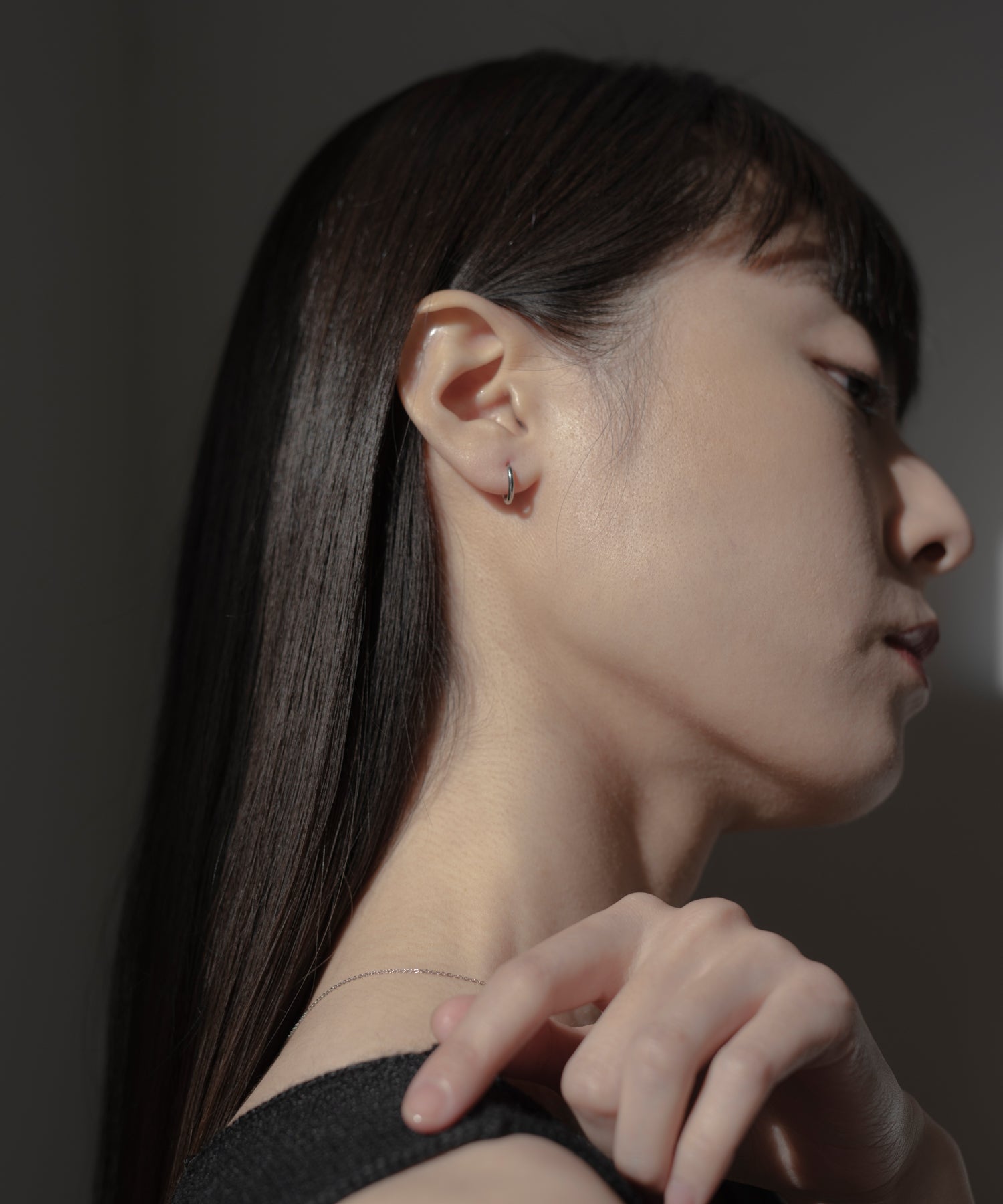 Hinged Thin Hoop Pierce [Stainless] | Affordable earrings