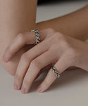 Oxidized Rope Ring 2 set 