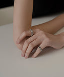 Oxidized Rope Ring 2 set