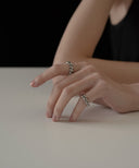 Oxidized Rope Ring 2 set