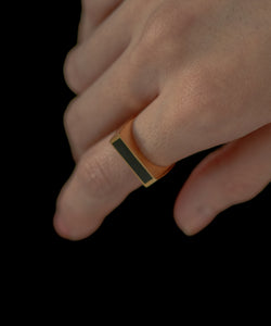 Rectangle Stone Motif Ring［Silver925］