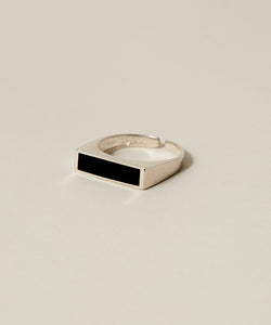 Rectangle Stone Motif Ring［Silver925］ 