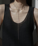 Slender Metal Lariat Necklace［Stainless］