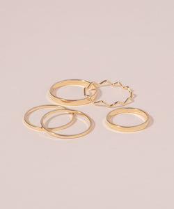 Thin Wave Ring 5 set